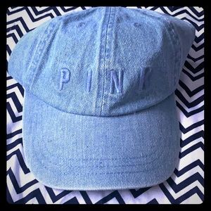 Victoria Secret Pink Blue Jean Baseball Hat